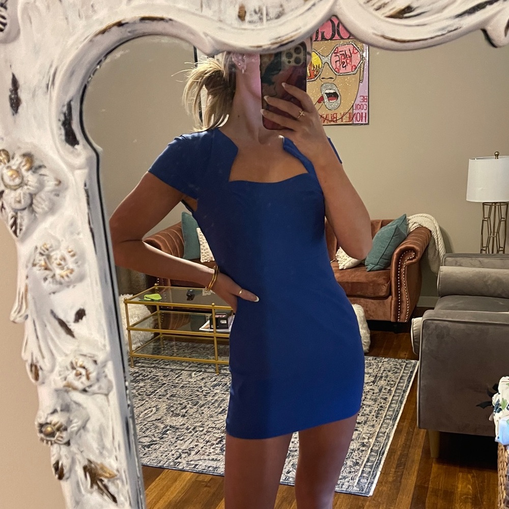 Blue Business Mini Dress